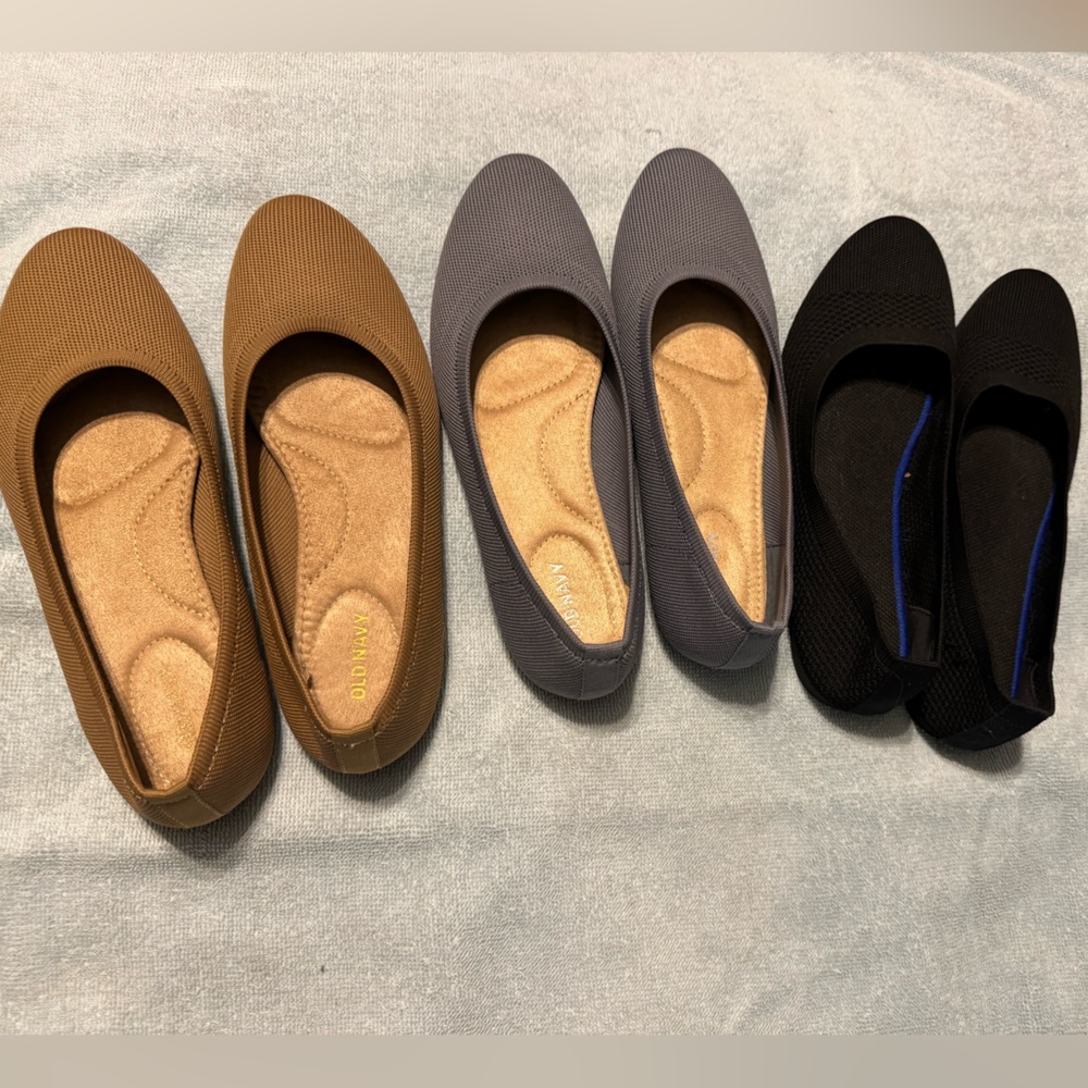 Set of 3 ballet flat, size 8